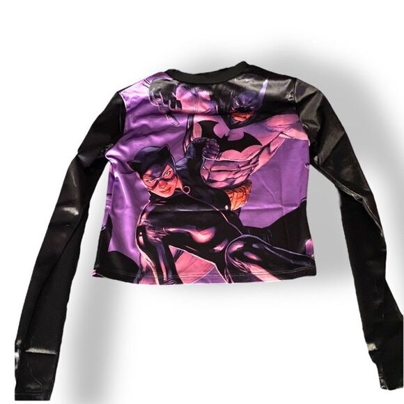Dolls Kill x DC Comics Batman Catwomen Partners in Crime Long Sleeve Satin Top - Picture 2 of 8